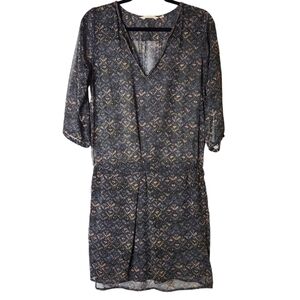 GARCIA CHIFFON PRINT BEADED COLLAR DRESS SIZE M